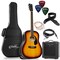 Ashthorpe Full-Size Dreadnought Acoustic Electric Guitar Package with 10 Watt Amp